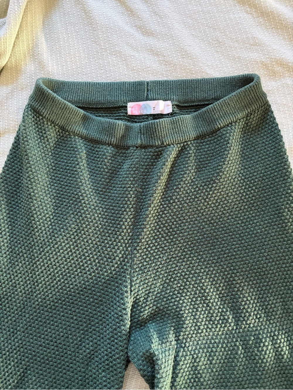 Free People Wide-Leg Beach Pants in Forest Green